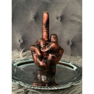 Cement Middle Finger - Life Size - Bronze Tone